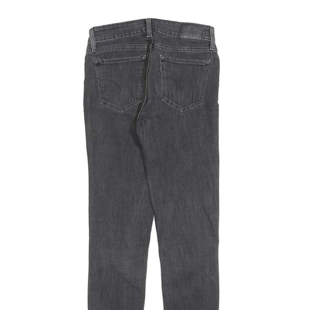 LEVI'S 711 Womens Jeans Black Slim Skinny Denim Medium W26 L32 Classic Fit Zip