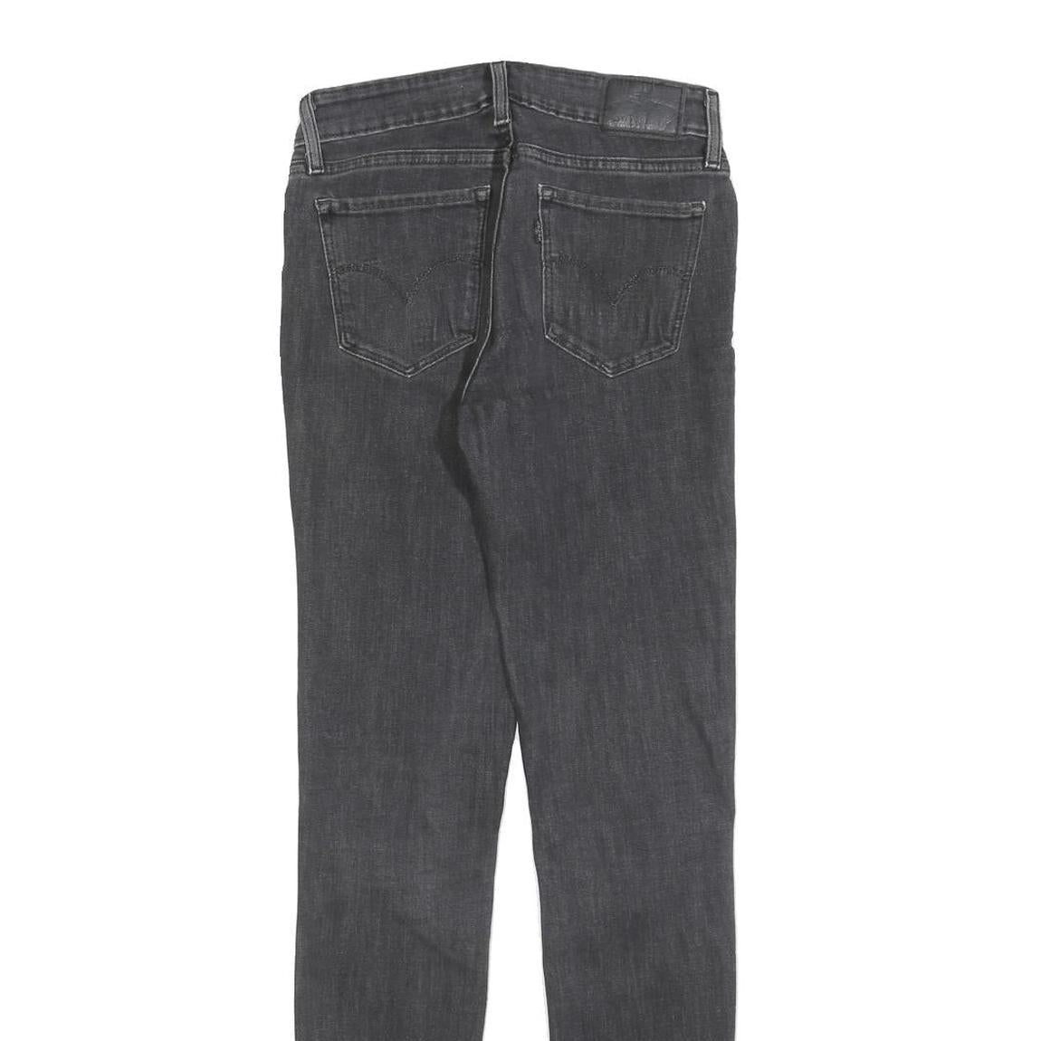 LEVI'S 711 Womens Jeans Black Slim Skinny Denim Medium W26 L32 Classic Fit Zip