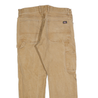 DICKIES Mens Jeans Beige Regular Straight Denim W34 L30 Workwear Zip Closure