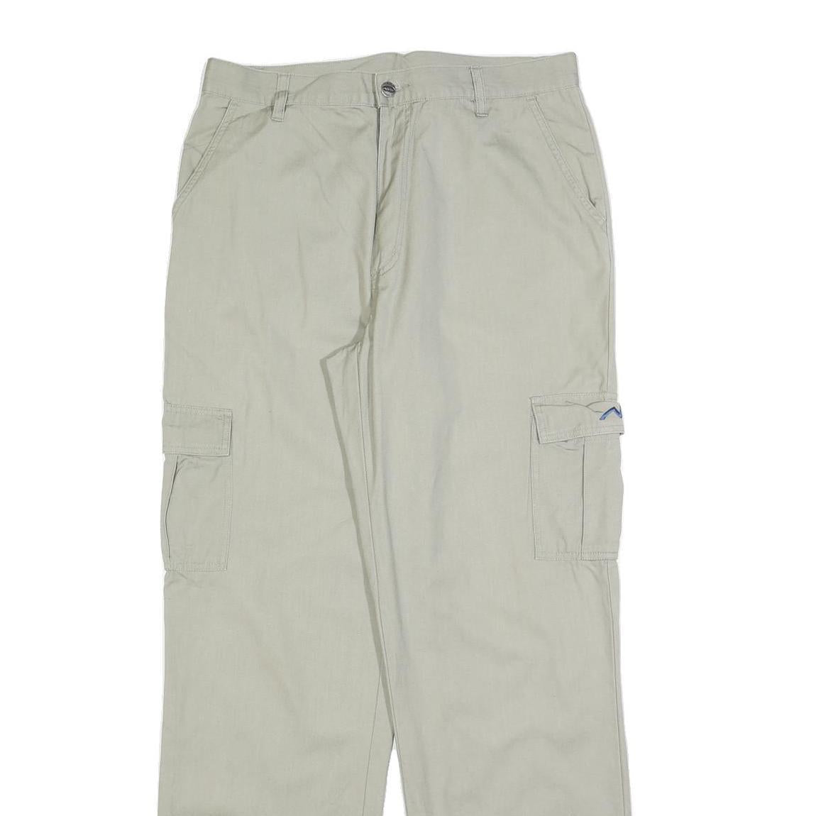 NASTY Womens Cotton Blend Beige Regular Cargo Trousers W32 L32 Casual Utility