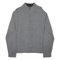 TOMMY HILFIGER Mens Grey Cotton Blend Zip Jacket M Plain Knit