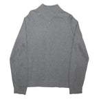 TOMMY HILFIGER Mens Grey Cotton Blend Zip Jacket M Plain Knit