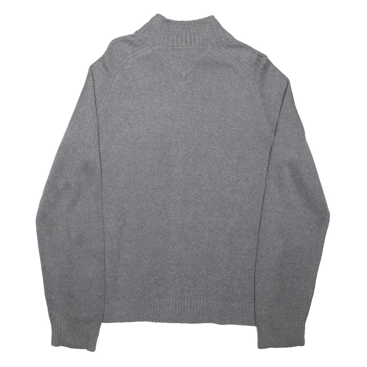 TOMMY HILFIGER Mens Grey Cotton Blend Zip Jacket M Plain Knit