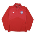 ADIDAS Mens Red Polyester Blend Track Jacket L Zip Plain Lightweight Sportswear