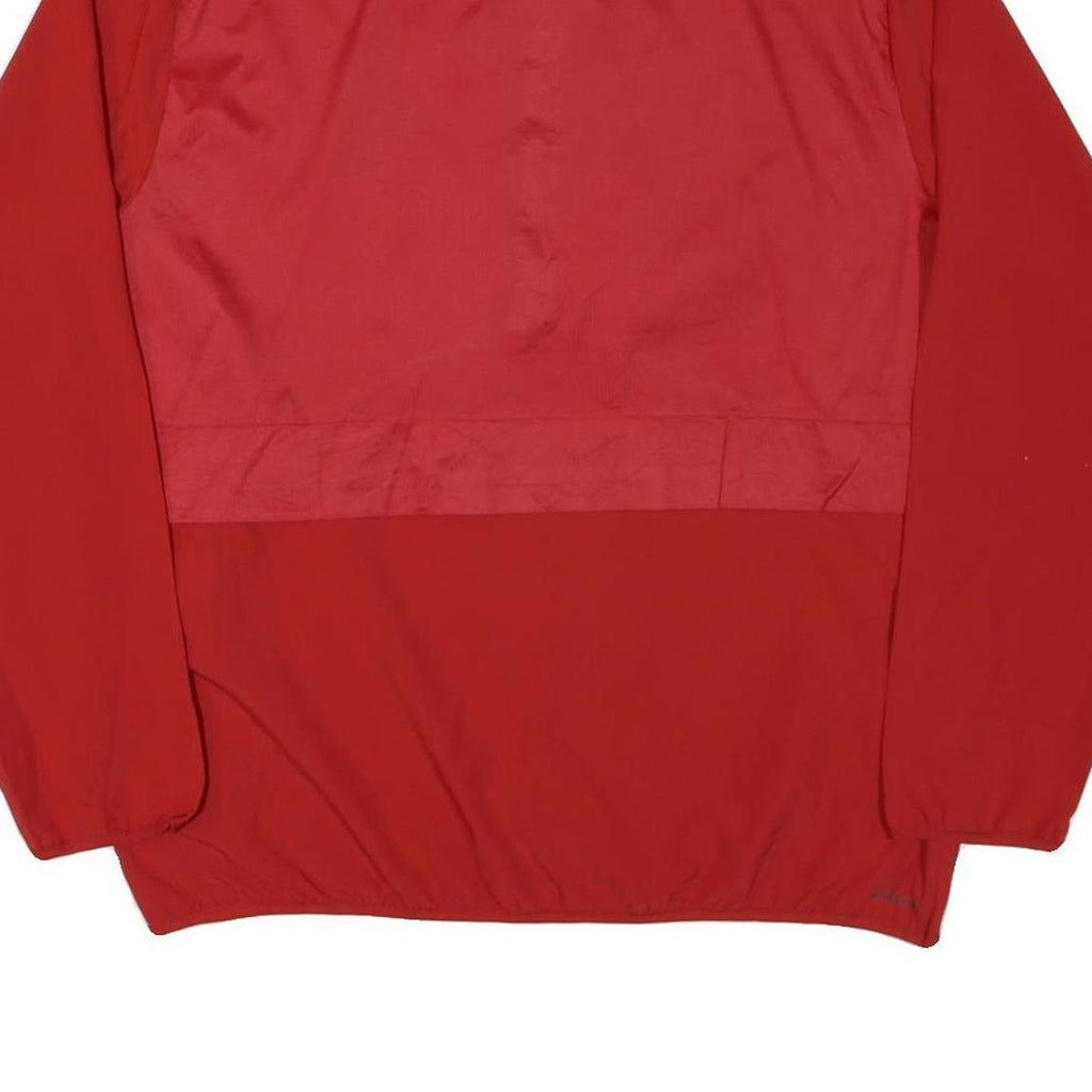 ADIDAS Mens Red Polyester Blend Track Jacket L Zip Plain Lightweight Sportswear