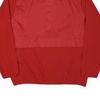 ADIDAS Mens Red Polyester Blend Track Jacket L Zip Plain Lightweight Sportswear