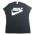 NIKE Womens Black Graphic T-Shirt XL Short Sleeve Crew Neck Cotton Blend