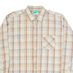 FRAPPANT Mens Shirt Brown 90s Check Long Sleeve XL