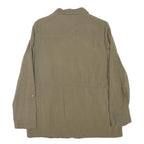 ZARA BASIC Womens Green Cotton Blend Jacket M Plain Zip Casual Lightweight