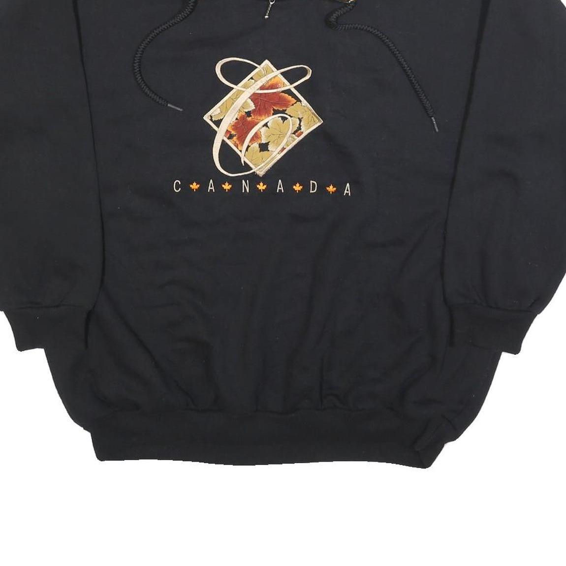 CITY SCAPE Womens Black Cotton Blend Pullover Sweatshirt XL Floral Collar Canada