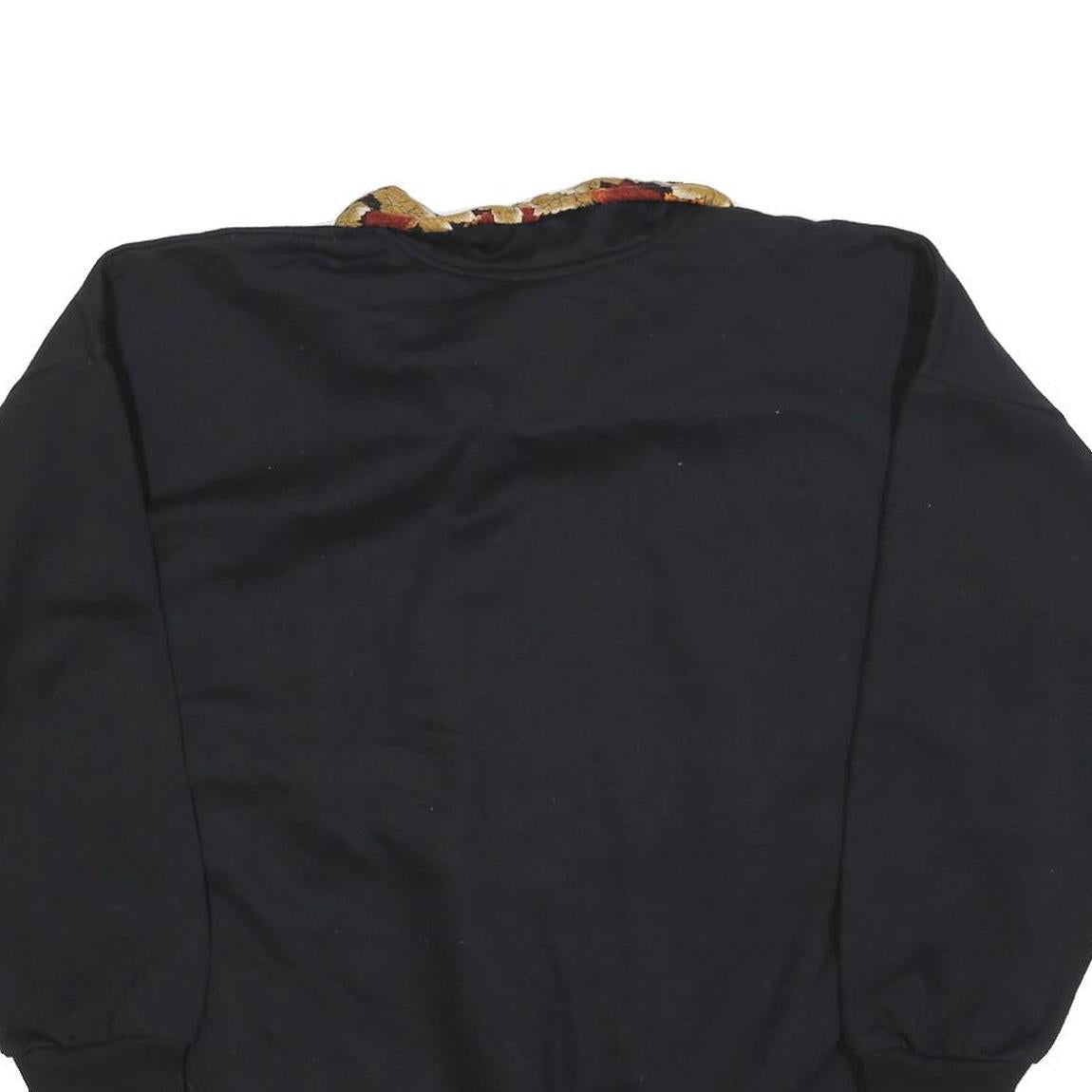 CITY SCAPE Womens Black Cotton Blend Pullover Sweatshirt XL Floral Collar Canada