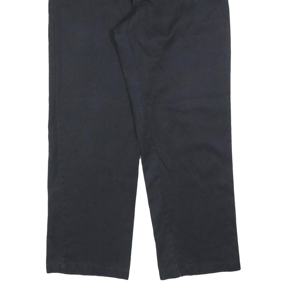 DICKIES Mens Relaxed Black Cotton Blend Trousers W36 L30 Workwear Zip Closure