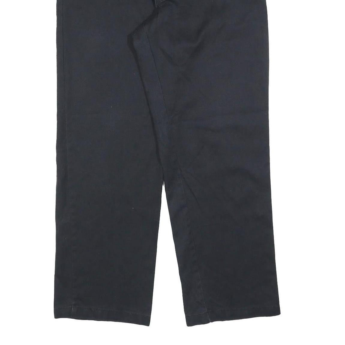 DICKIES Mens Relaxed Black Cotton Blend Trousers W36 L30 Workwear Zip Closure