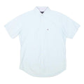 TOMMY HILFIGER Mens White S Short Sleeve Cotton Shirt Button Down Pocket
