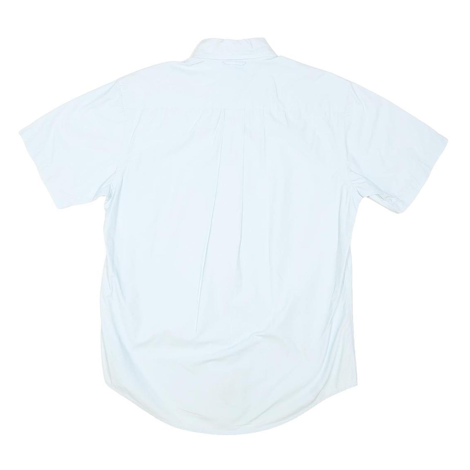 TOMMY HILFIGER Mens White S Short Sleeve Cotton Shirt Button Down Pocket