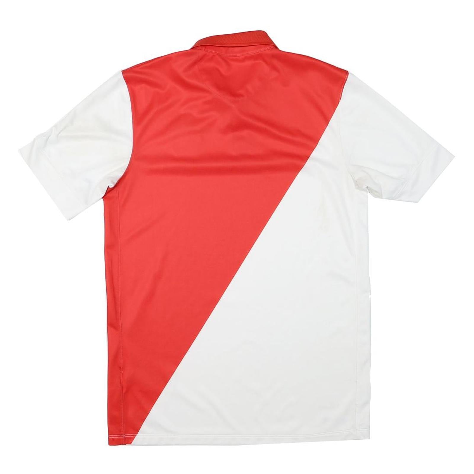NIKE AS Monaco 2014-15 Home Mens Red & White Football Shirt S Short Sleeve