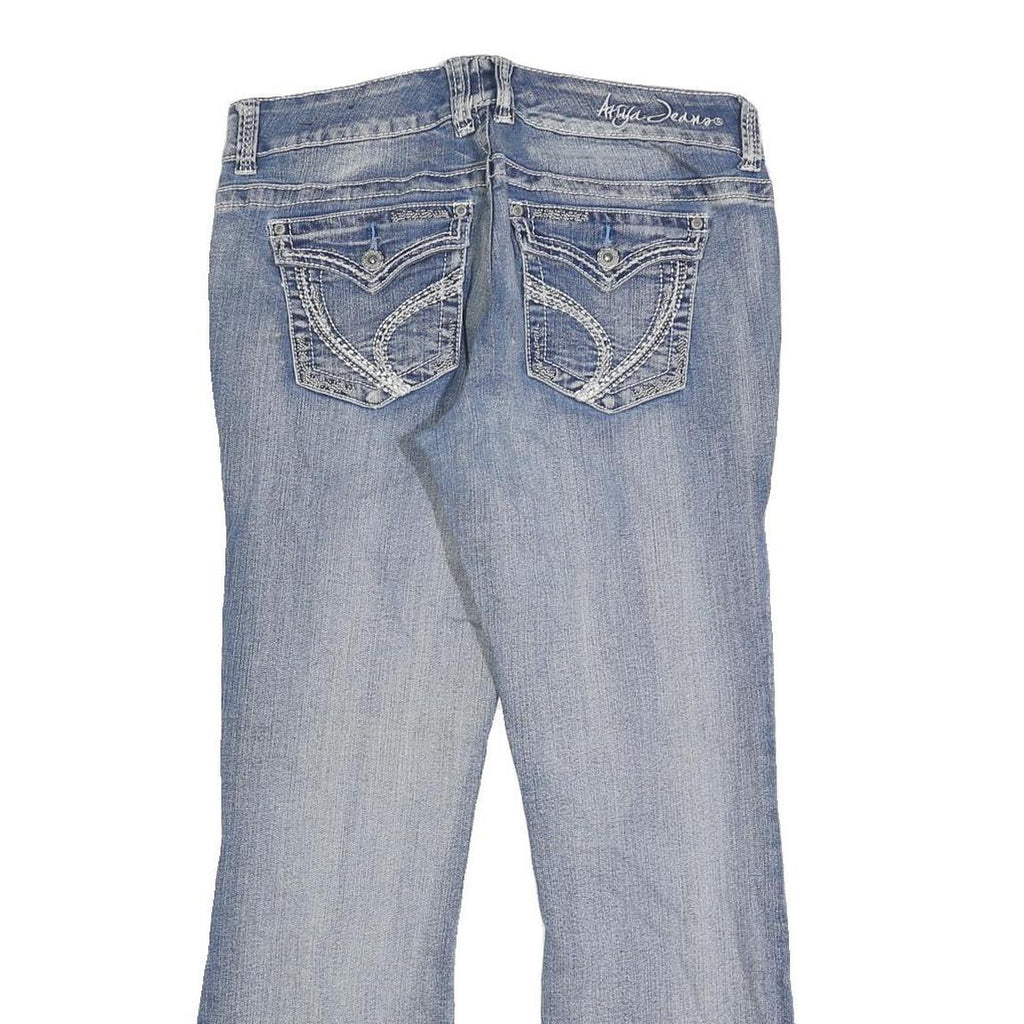 ARYIA Womens Jeans Blue Regular Flair Denim Light W32 L28 Stylish Casual Wear