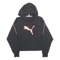 PUMA Womens Black & Pink Hoodie XS Polyester Blend Lightweight Pullover Logo