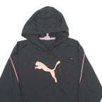 PUMA Womens Black & Pink Hoodie XS Polyester Blend Lightweight Pullover Logo