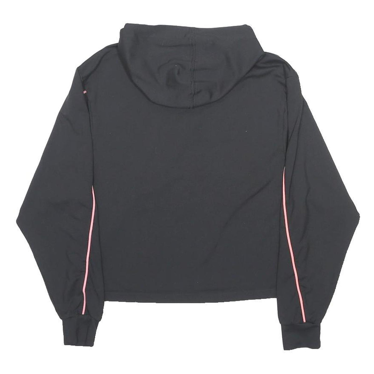 PUMA Womens Black & Pink Hoodie XS Polyester Blend Lightweight Pullover Logo