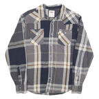 LEVI'S Mens Blue & Brown Check Shirt M Casual Cotton Blend Long Sleeve