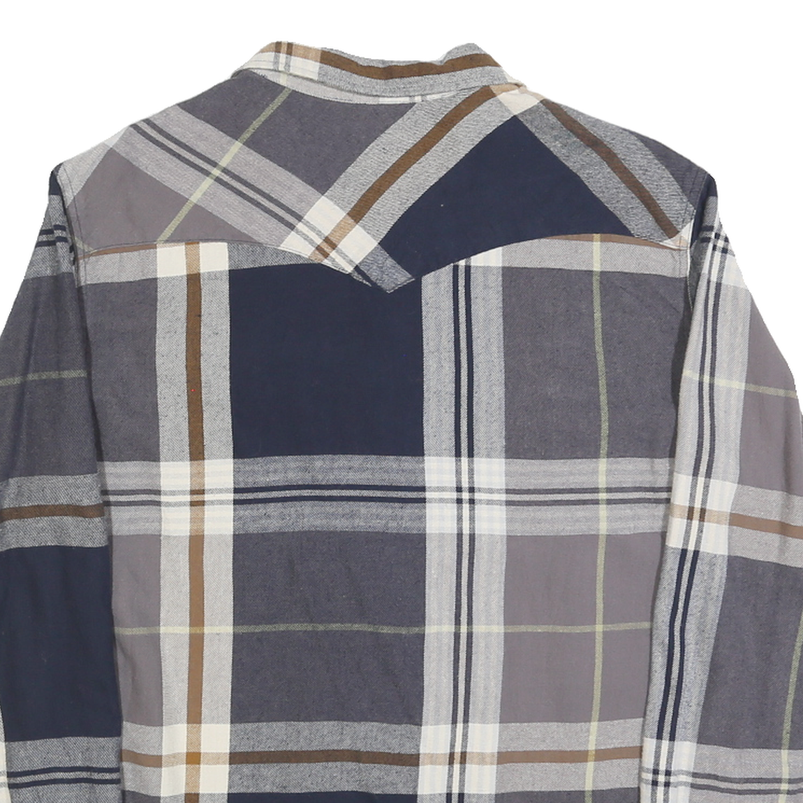 LEVI'S Mens Blue & Brown Check Shirt M Casual Cotton Blend Long Sleeve