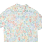 ALFRED DUNNER Womens Pastel Floral Print Shirt Short Sleeve Collared M