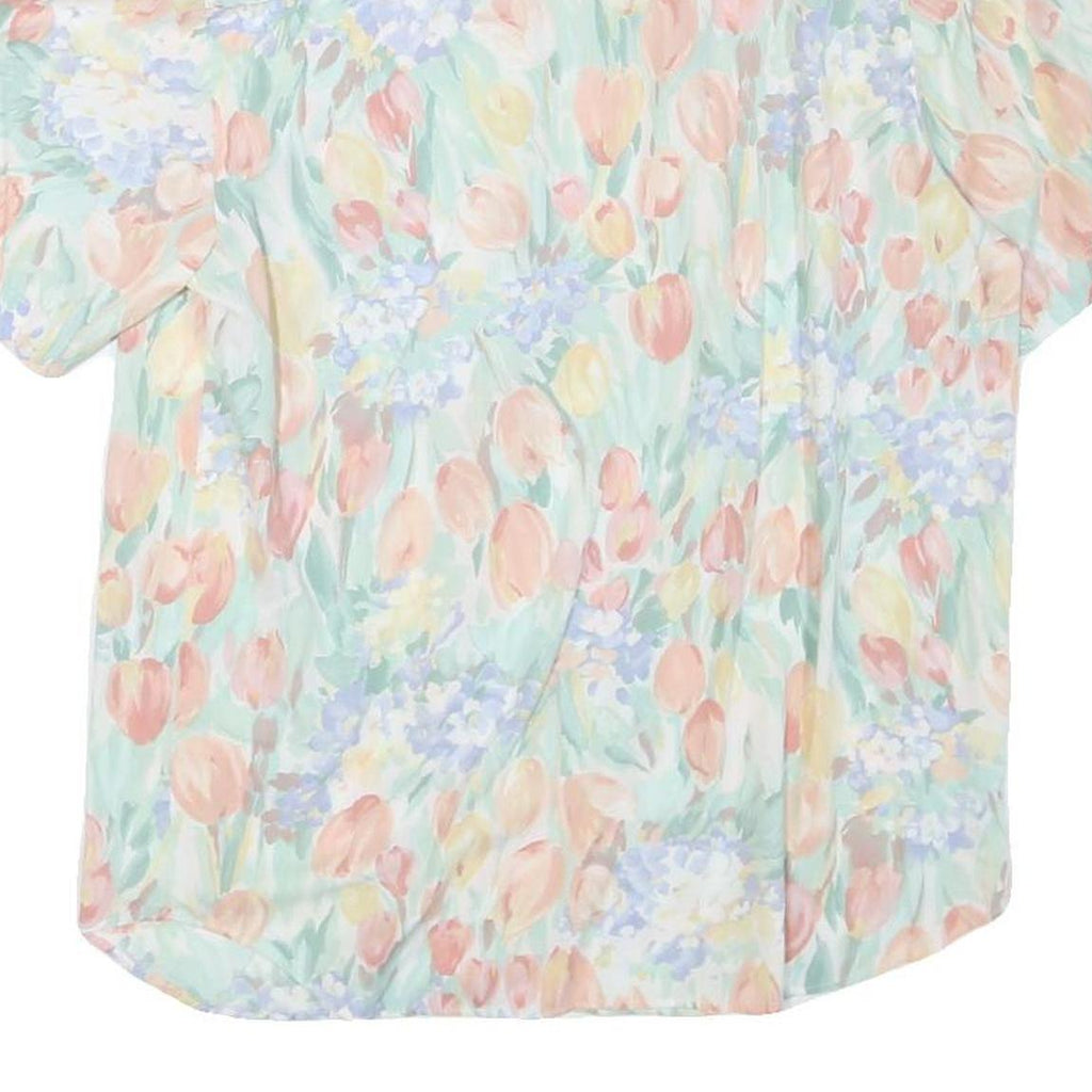 ALFRED DUNNER Womens Pastel Floral Print Shirt Short Sleeve Collared M
