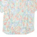 ALFRED DUNNER Womens Pastel Floral Print Shirt Short Sleeve Collared M