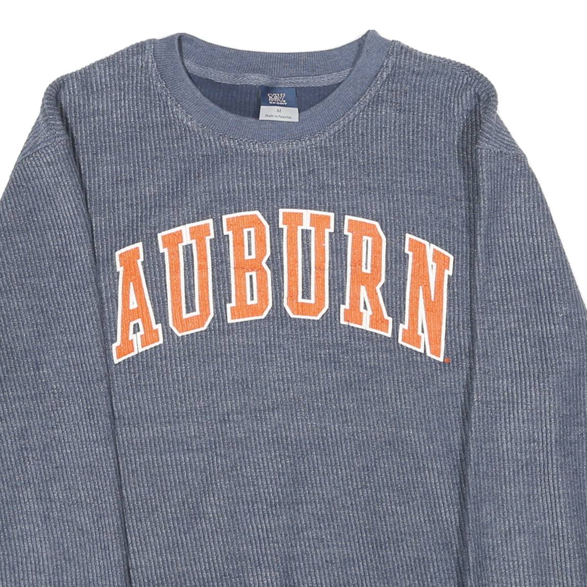 MV SPORT Mens Blue Auburn Crew Neck M Cotton Blend Sweatshirt Casual Wear