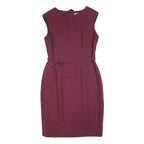 ROKSANDA ILINCIC Womens Maroon Fit & Flare Polyester Blend Textured Sleeveless