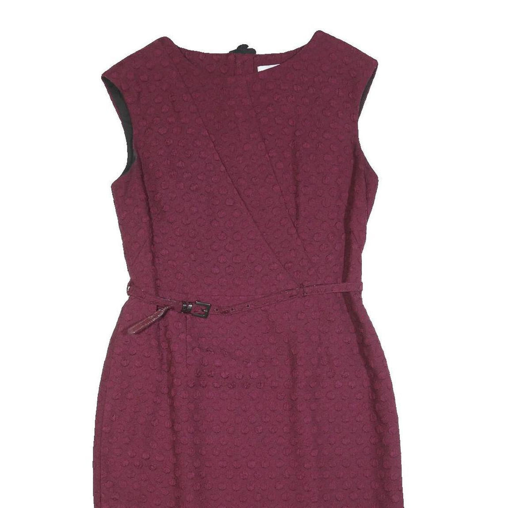 ROKSANDA ILINCIC Womens Maroon Fit & Flare Polyester Blend Textured Sleeveless