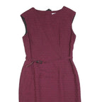 ROKSANDA ILINCIC Womens Maroon Fit & Flare Polyester Blend Textured Sleeveless