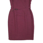 ROKSANDA ILINCIC Womens Maroon Fit & Flare Polyester Blend Textured Sleeveless