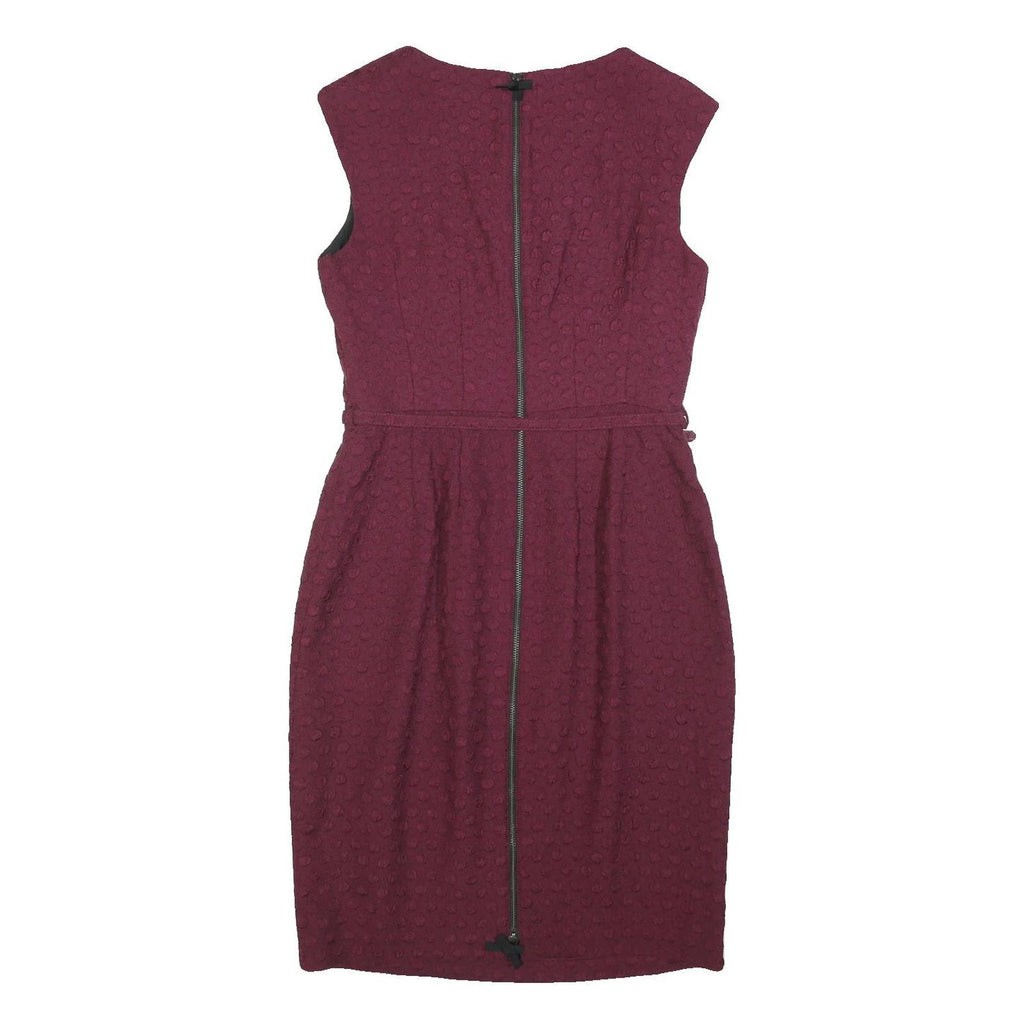 ROKSANDA ILINCIC Womens Maroon Fit & Flare Polyester Blend Textured Sleeveless
