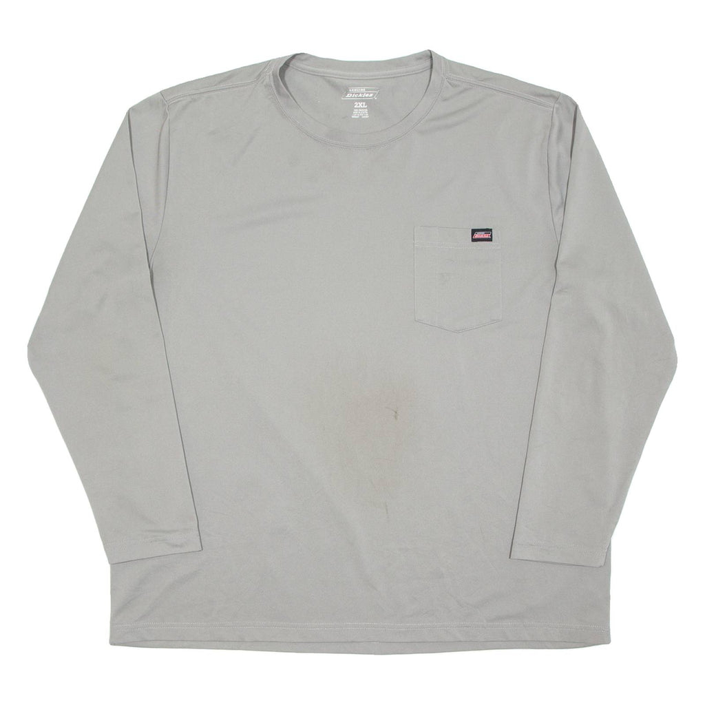 DICKIES Mens T-Shirt Grey Long Sleeve 2XL