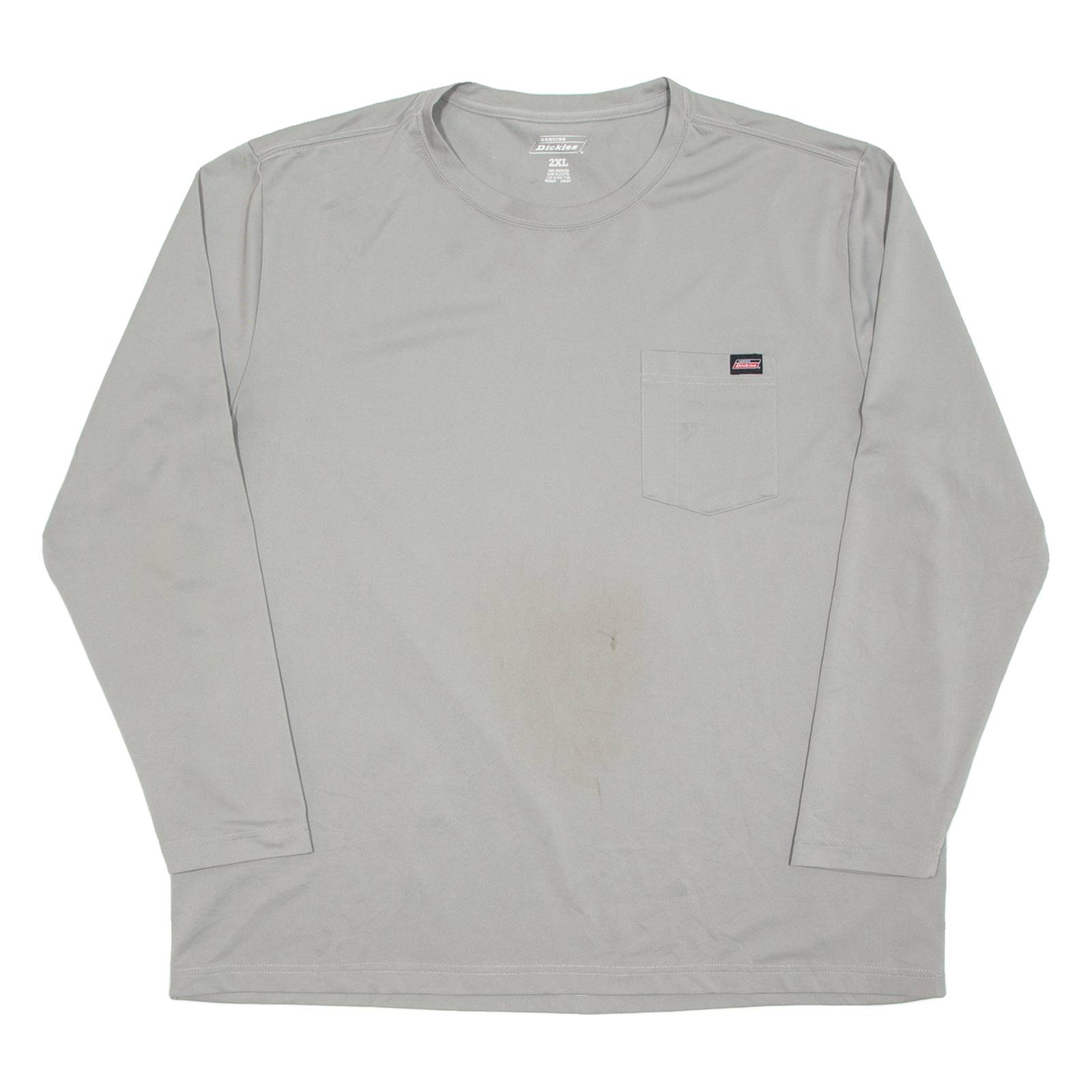 DICKIES Mens T-Shirt Grey Long Sleeve 2XL