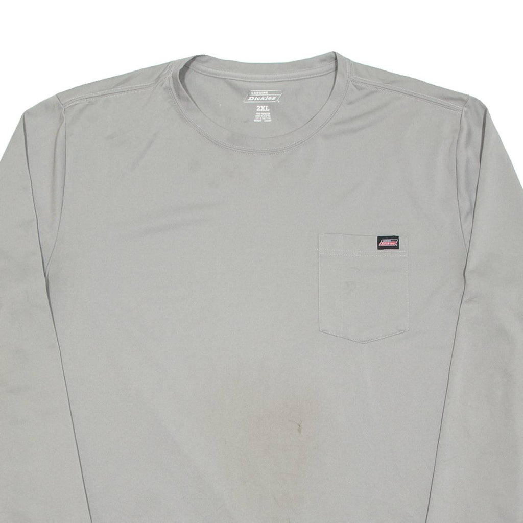 DICKIES Mens T-Shirt Grey Long Sleeve 2XL