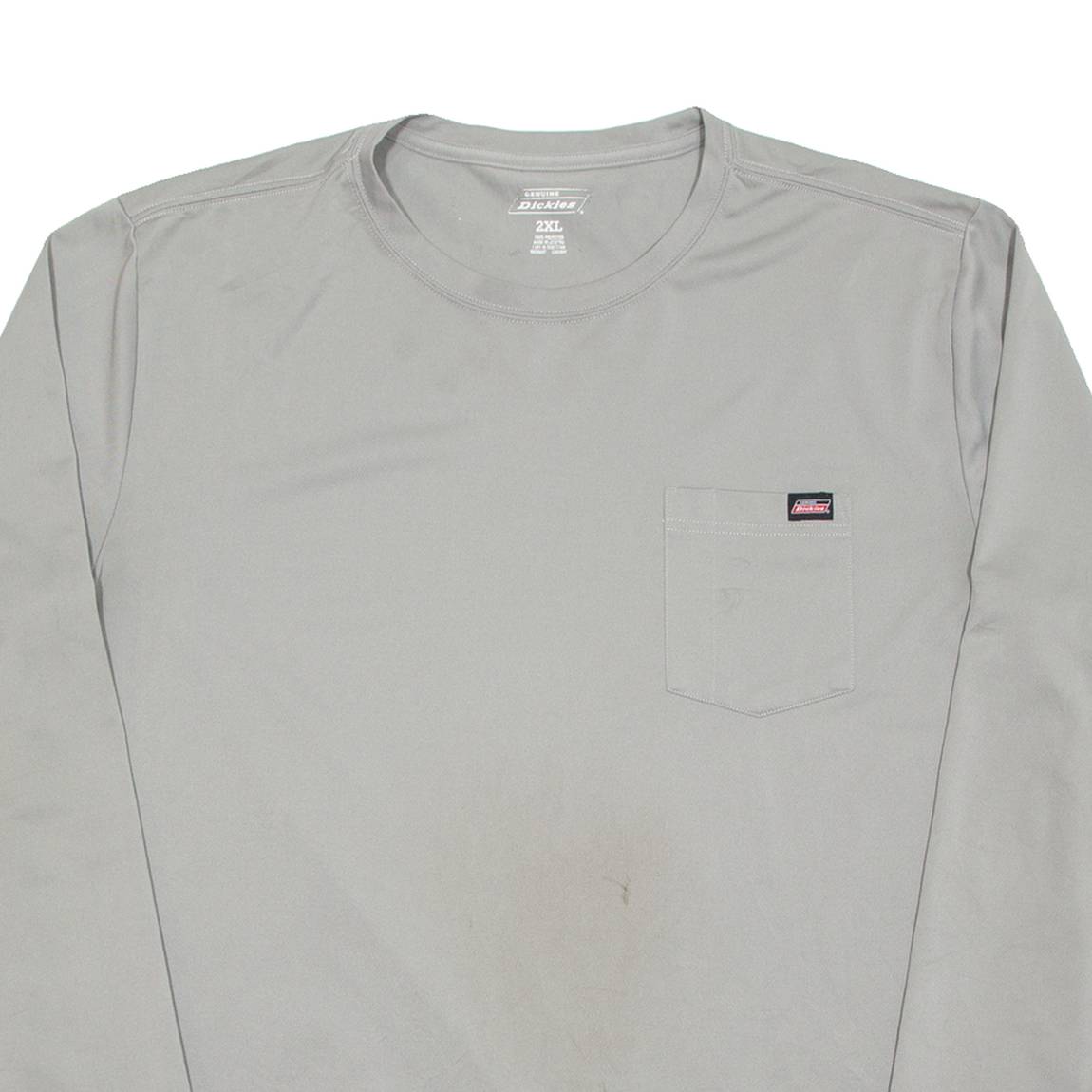 DICKIES Mens T-Shirt Grey Long Sleeve 2XL