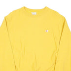CHAMPION REVERSE WEAVE Mens Yellow Crew Neck M Cotton Blend Sweatshirt