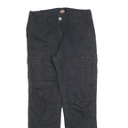 DICKIES Mens Black Relaxed Cargo Trousers W31 L31 Cotton Blend Zip Utility