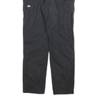 DICKIES Mens Black Relaxed Cargo Trousers W31 L31 Cotton Blend Zip Utility