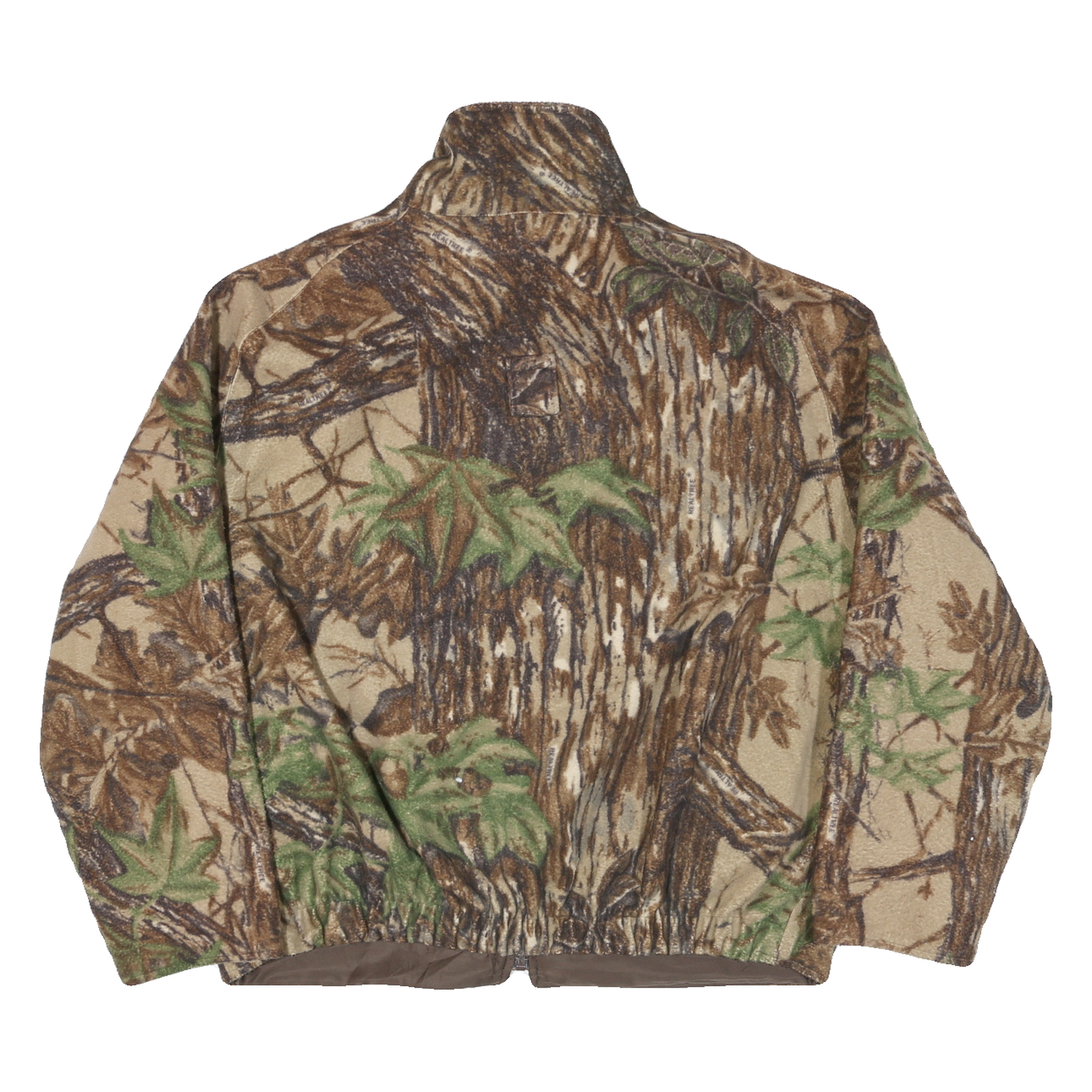 CABELAS Mens Brown Green Camouflage Polyester Blend Jacket XL Fleece Zip Outdoor