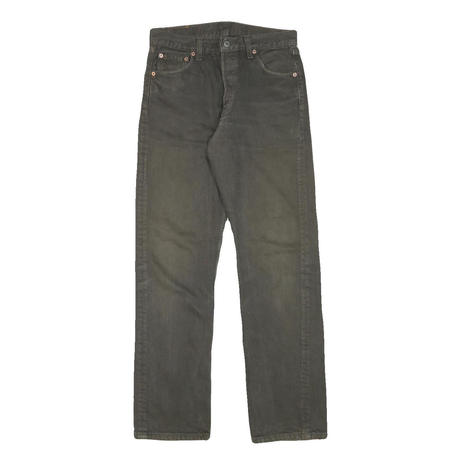 LEVI'S 501 Mens Jeans Grey Regular Straight Denim Medium W28 L31 Classic Button