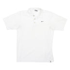 NIKE Mens White Short Sleeve Plain S Polo Shirt Polyester Blend Casual Sports