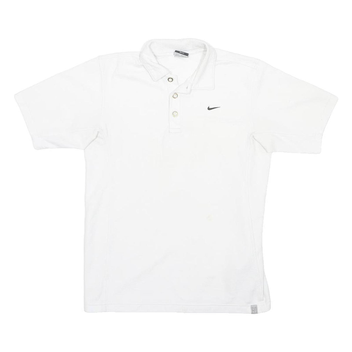 NIKE Mens White Short Sleeve Plain S Polo Shirt Polyester Blend Casual Sports