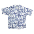 HANA BAY Mens Blue Hawaiian Shirt XL Cotton Blend Tropical Print Relaxed Fit