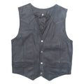 Mens Waistcoat Black Faux Leather S