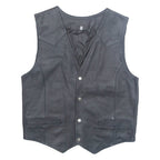 Mens Waistcoat Black Faux Leather S
