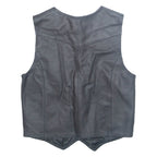 Mens Waistcoat Black Faux Leather S